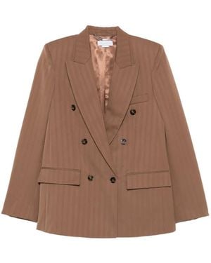 Stella McCartney Wool Double-Breasted Jacket - Brown