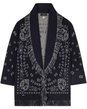 Alanui Bandana Jacquard Cardigan - Blue