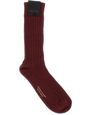 Alto Milano Ribbed Octopus-Motif Socks - Red