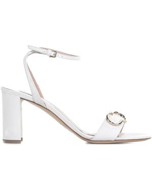 Ninalilou Buckle-Detail Block-Heel Sandals - White