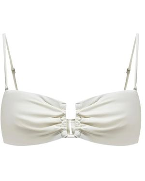 12 STOREEZ Ruched Bikini Top - Natural
