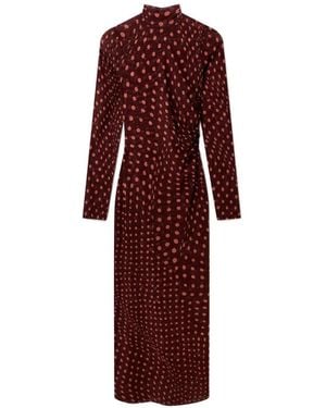 Stella McCartney Polka-Dot Ruched Maxi Dress - Red