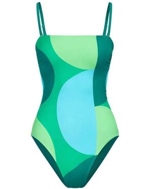 Seafolly Patterned Bandeau Swimsuit - Green