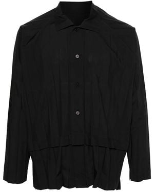 Homme Plissé Issey Miyake レイヤード プリーツシャツ - ブラック