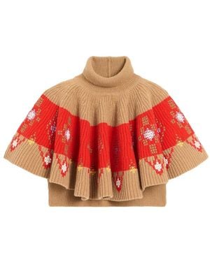 Ami Paris Holiday Capsule Ruffled Cropped Top - Red