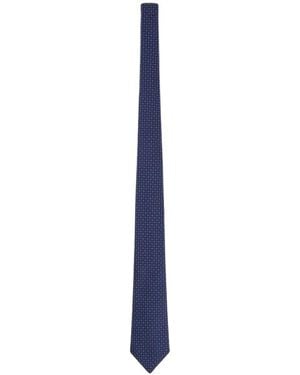 Fursac Geometric-Pattern Silk Tie - Blue