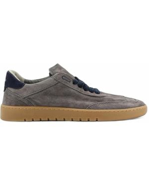 PIUMESTUDIO Suede Lace-Up Low-Top Trainers - White