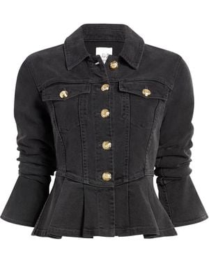 Cinq À Sept Veste En Jean Dahlia À Fronces - Noir