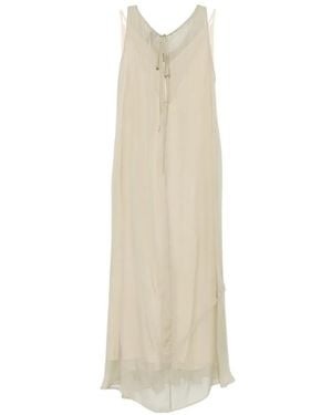 Alysi Sheer Layered Maxi Dress - White
