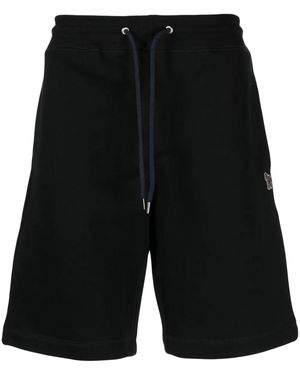 Paul Smith Zebra-Patch Organic-Cotton Track Shorts - Black