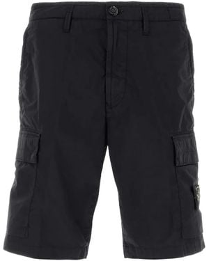 Stone Island Stretch-Cotton Bermuda Shorts - Blue