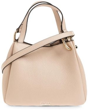 Furla Nuvola Pebbled-Leather Tote Bag - Natural