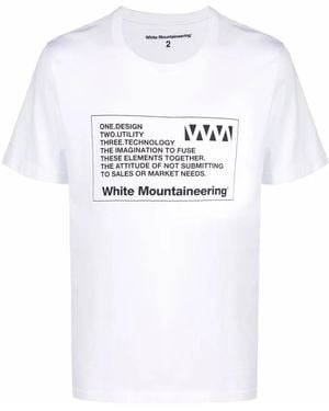 White Mountaineering Graphic-Print Cotton T-Shirt - White
