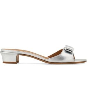 Ferragamo 30Mm Vara Bow Slides - White