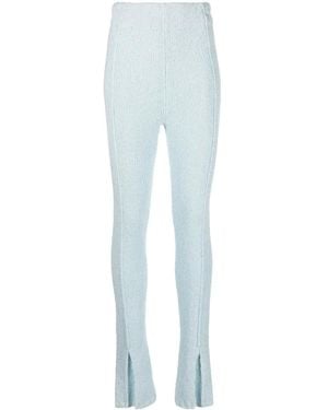 ROTATE BIRGER CHRISTENSEN Flared-Cuff Knitted Trousers - Blue