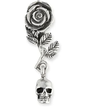 Emanuele Bicocchi Rose And Skull-Motif Earring - White