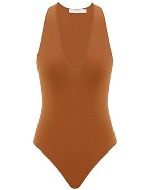 Zimmermann Scoop Bodysuit - Brown