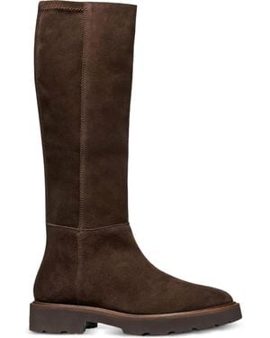 Geox Norize Suede Knee-High Boots - Brown