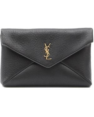 Saint Laurent Large Envelope Clutch Bag - Grey