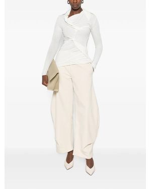 Source Unknown Folgore Asymmetric Draped Top - White