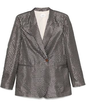 Alysi Seersucker Blazer - Grey