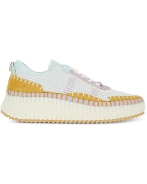 Chloé Round-Toe Lace-Up Trainers For - White
