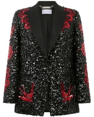 Philipp Plein Blazer À Sequins - Noir