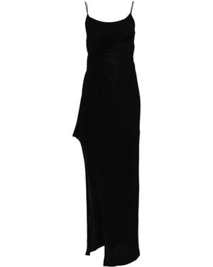 Pinko Sleeveless Side-Slit Maxi Dress - Black