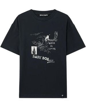 Palm Angels Surf Boy T-Shirt Mit Grafischem Print - Schwarz