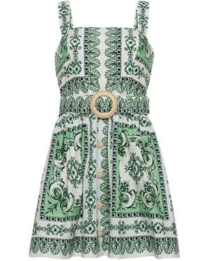 Cara Cara Candy Belted Mini Dress - Green