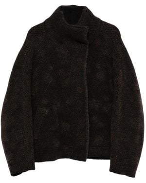 Boboutic High-Neck Textured Jacket - Black