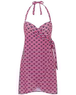 Moschino Logo-Patch Mini Dress - Red