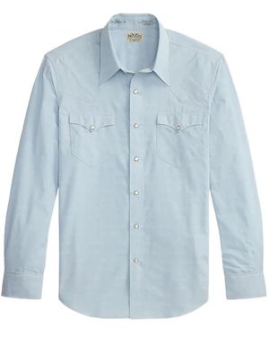 RRL Embroidered Cotton Shirt - Blue