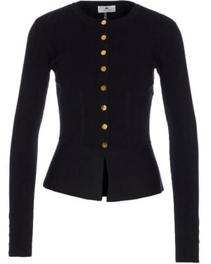 Elisabetta Franchi Cardigan Côtelé À Poignets Boutonnés - Bleu