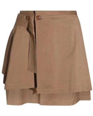 Vivienne Westwood Megan Kilt Layered Wrap Mini Skirt - Brown