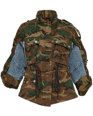 3.1 Phillip Lim Camouflage-panel denim jacket - Verde