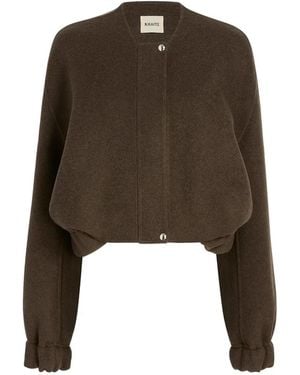 KHAITE Reversible Wool Bomber Jacket With Zip, Elasticized Cuffs & Hem, Side Pockets - Green