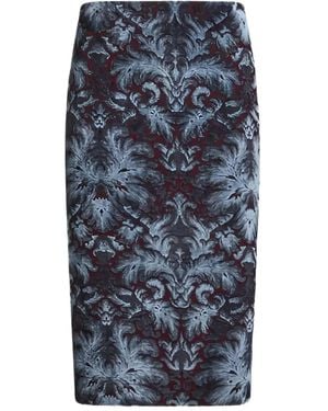 Etro Damask-Pattern Pencil Midi Skirt - Blue