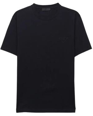 Prada Stretch Cotton T-Shirt - Black