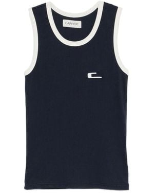 Carrera Logo-Embroidered Ribbed Tank Top - Blue