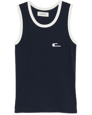 Carrera Logo-Embroidered Ribbed Tank Top - Blue