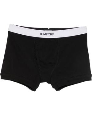 Tom Ford Logo-Waistband Boxer Briefs - Black