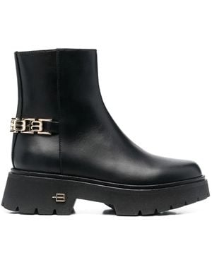 Baldinini Logo Chain-Embellished Ankle Boots - Black