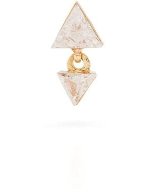 Maria Tash Pendiente Triangle Con Diamantes - Blanco