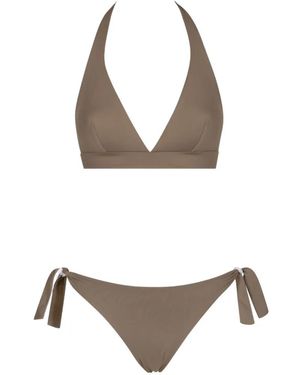 Fisico Halterneck Side-Tie Bikini - Natural