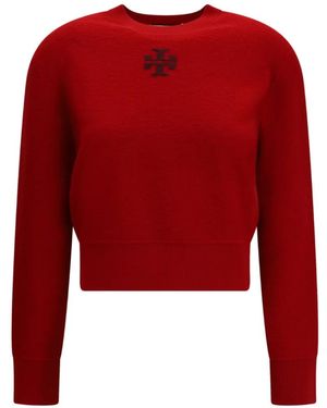 Tory Burch Logo Crew-Neck Jumper - Red