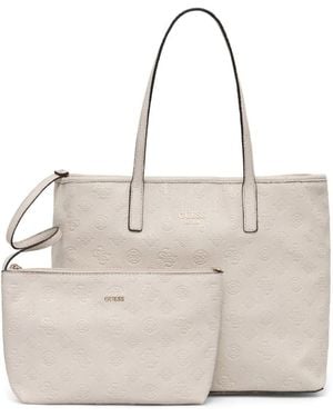 Guess Vikky Ii Tote Bag - Natural