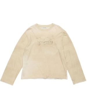 Acne Studios Long-Sleeve Logo T-Shirt - Natural