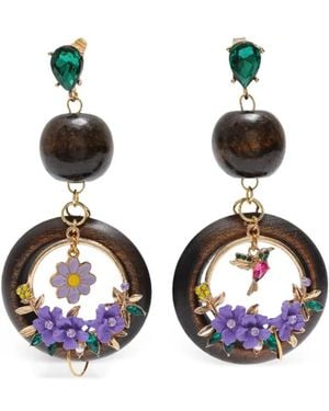 Amir Slama Floral-Embellishment Drop Earrings - White
