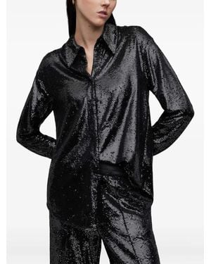 AllSaints Charli Hemd mit Pailletten - Schwarz